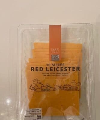 10 sliced Red Leicester cheese