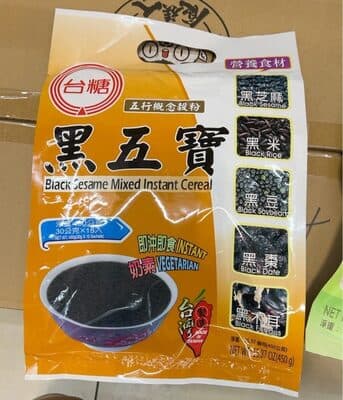 Black sesame mixed instant cereal