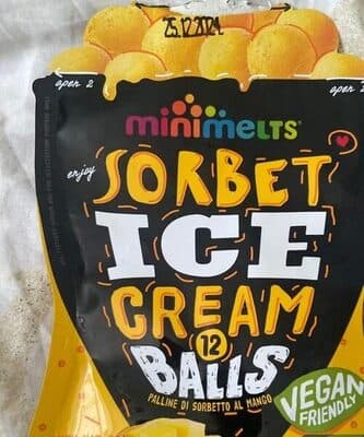 Sorbet ice cream balls Mango