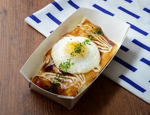 玉子乗せキャベツ包み焼
