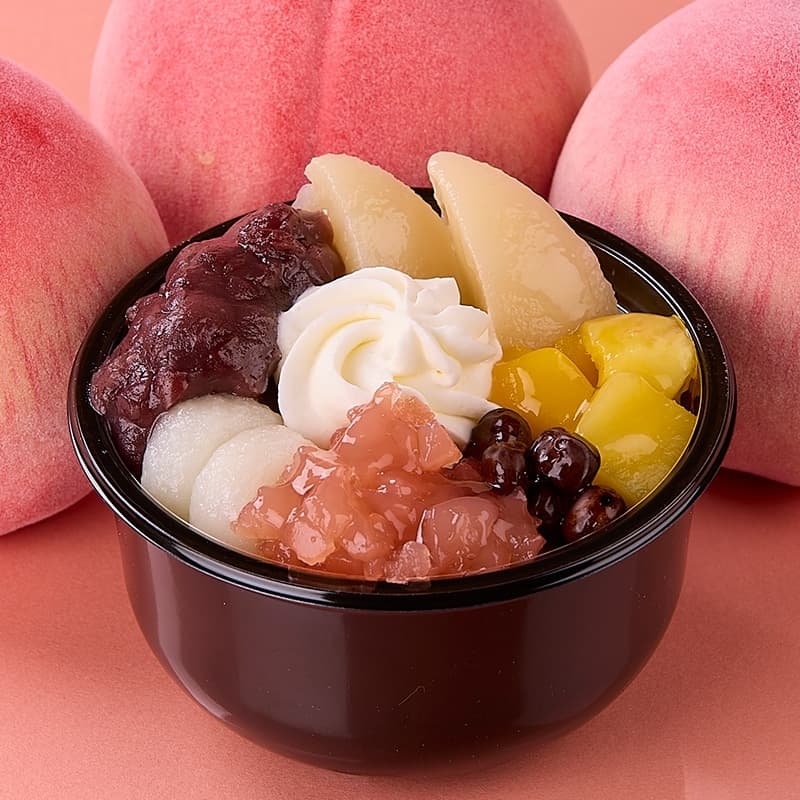白桃クリームあんみつ
