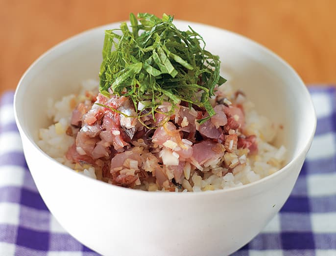 国産あじのたたき丼