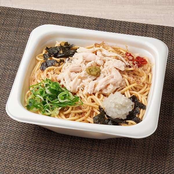 蒸し鶏のゆず胡椒ぽん酢パスタ