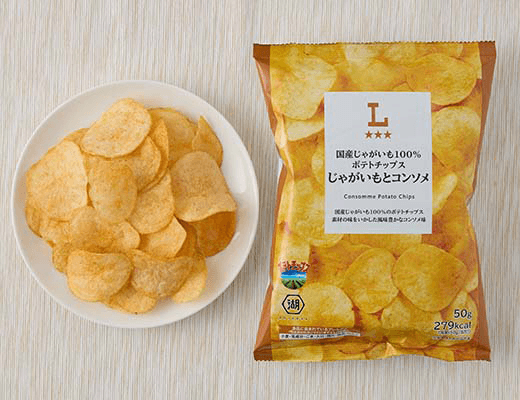 国産じゃがいも100％ポテトチップス　コンソメ